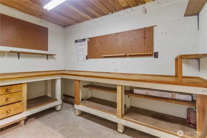Workroom inside Garage