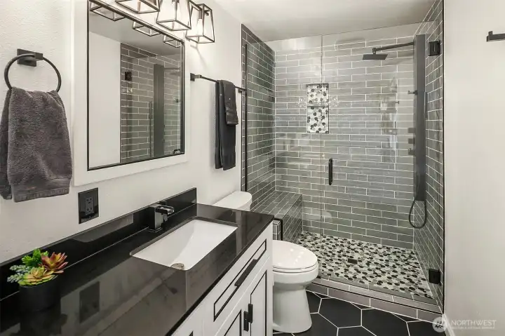 Granite countertops & new closet system.