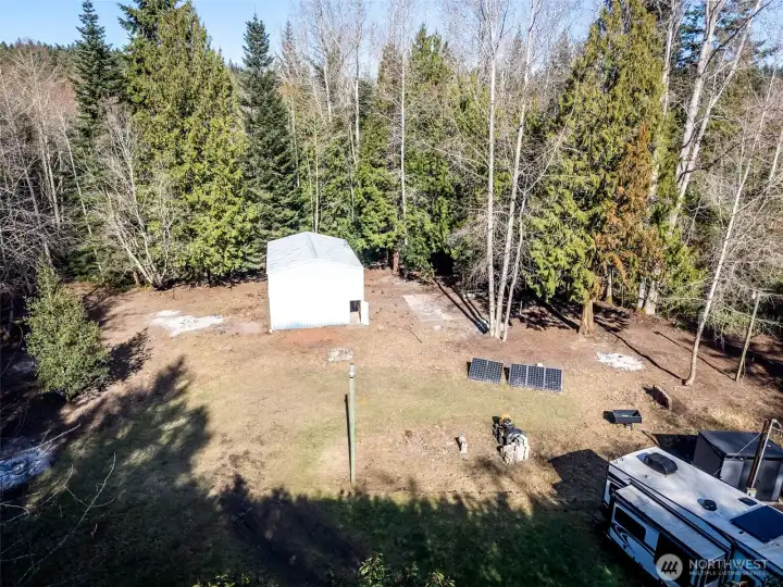 Aerial view of the cleared building site