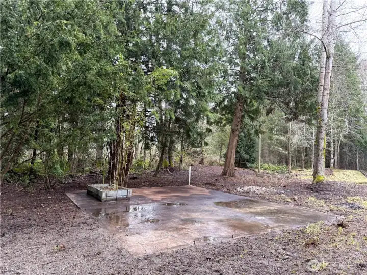 24'x30' concrete slab on the property