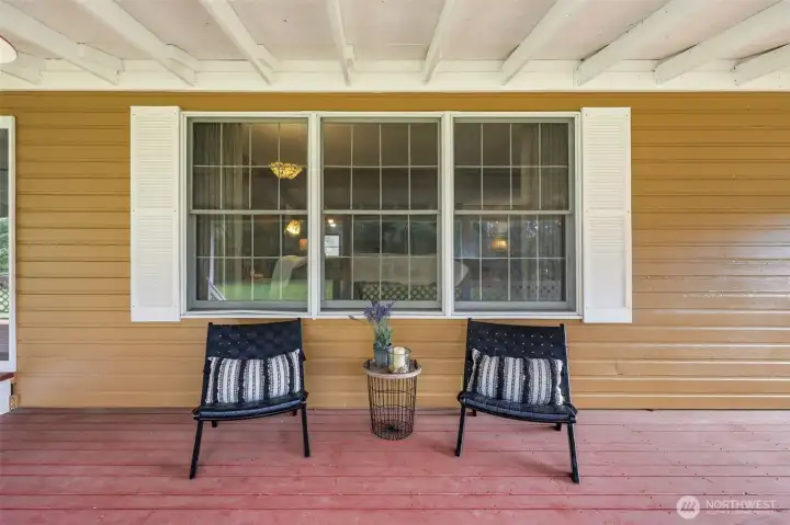 Plenty of room for outdoor furniture on the spacious front covered porch.