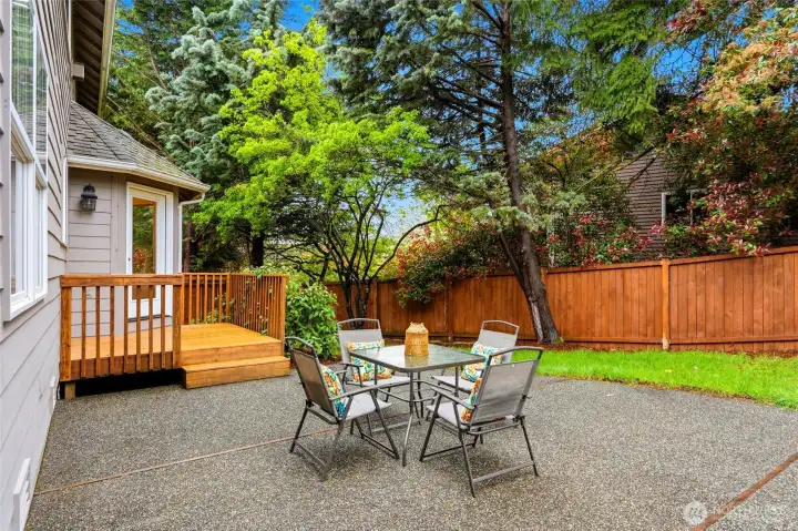 fully fenced backyard