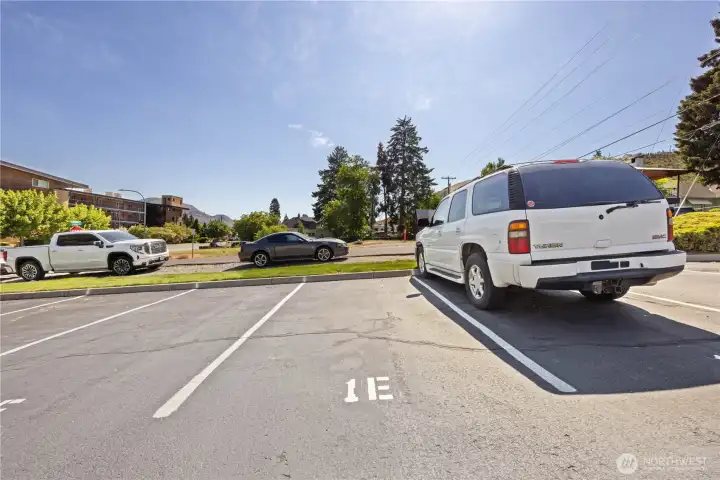 One uncovered parking space