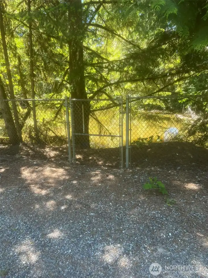 Fenced in pond