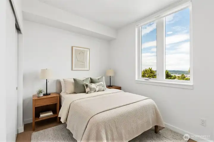 Enjoy views from the bedroom as well. Virtually staged Enjoy views from the bedroom as well. Virtually staged