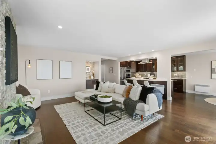 This home offers all of the best spaces for living and gathering. Check out the chic hammered copper bar sink for entertaining style and convenience. This home offers all of the best spaces for living and gathering. Check out the chic hammered copper bar sink for entertaining style and convenience.