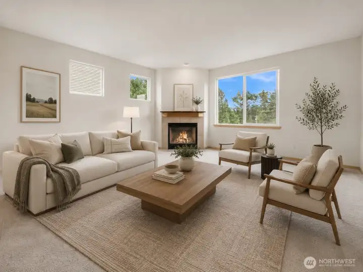 Virtually staged Living room