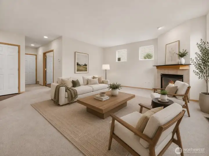 Virtually staged Living room