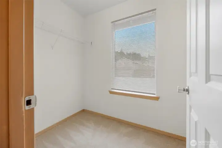 Walk in closet off the primary bath