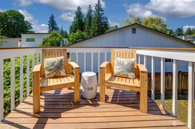 Outdoor deck—your perfect spot for enjoying a morning coffee and taking in the serene surroundings.