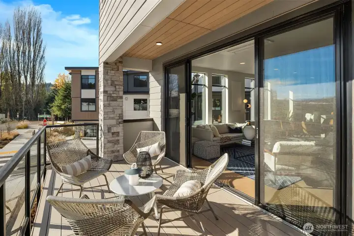 Deck off of living room on main floor