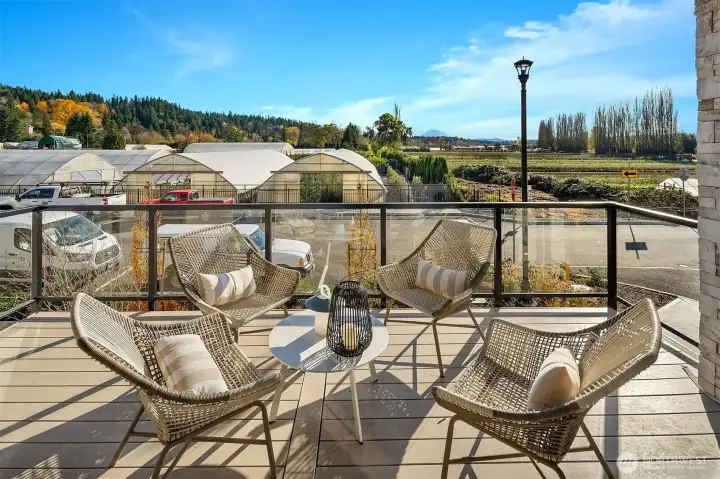 Deck off of living room on main flooor