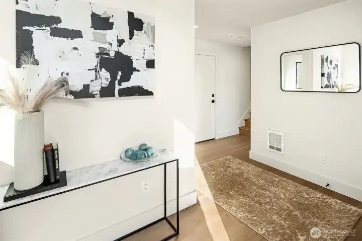 Entry on lower level