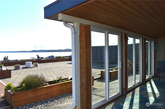 Beautiful patio outside the semi enclosed porch.