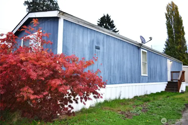 The front and south sides with the back porch.