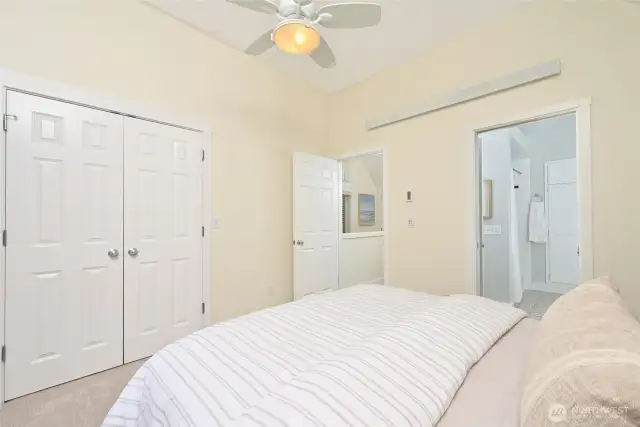 Primary bedroom with with large closet offering tons of storage space.