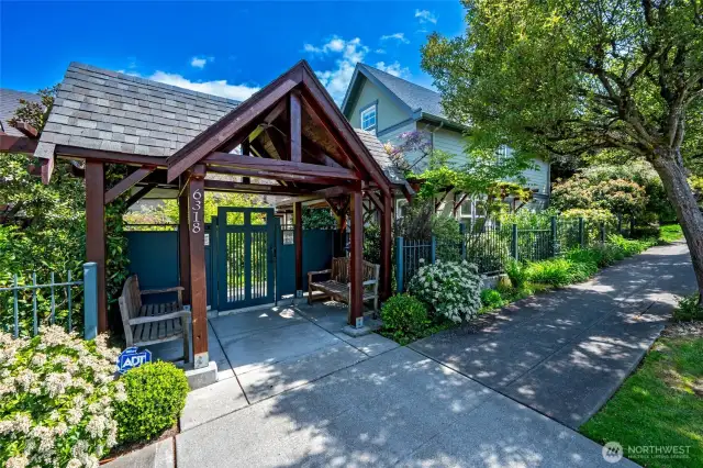 Front gated/secured entry.