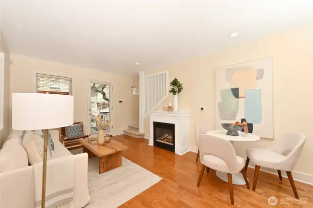 View of main living and dining area from the kitchen.