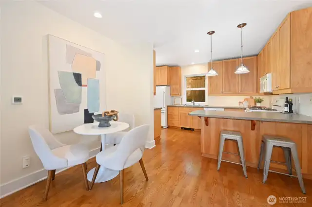 Kitchen has plenty of storage and counter space.
