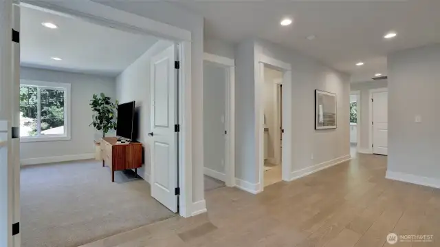From the top of the staircase you'll find an abundance of additional living space and more of the gorgeous hardwoods.