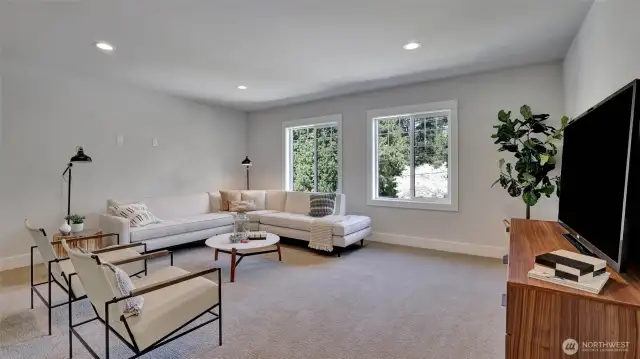 Spacious upper floor bonus room is located at the top of the stairs and down the hall from the full bath; perfect for entertaining.