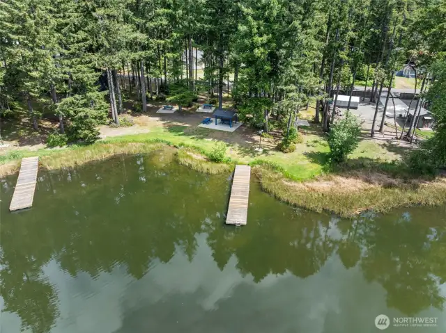 Palmer Lake private docks and picnic area.