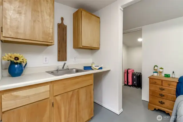 Kitchenette with walk-in closet