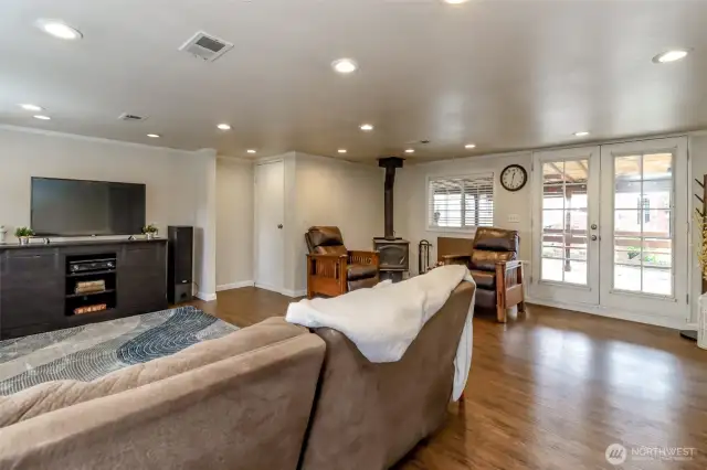 French doors that lead to covered patio