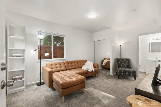2 of 8 bedrooms each with on suit bathroom. Each with keyed entry.  This room currently sent up like a lounge.