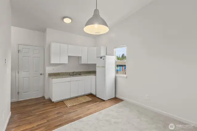 3 of 8 bedrooms each with on suit bathroom. Each with keyed entry.  This room has upgraded kitchenette and studio style living room/bedroom.