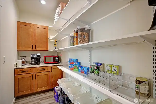 Coffee Bar and access to storage above