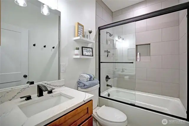 Hall bathroom with extra deep tub