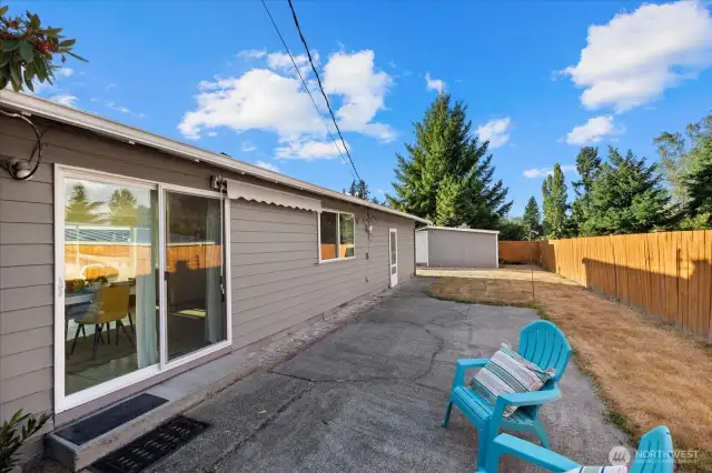 Fully fenced backyard