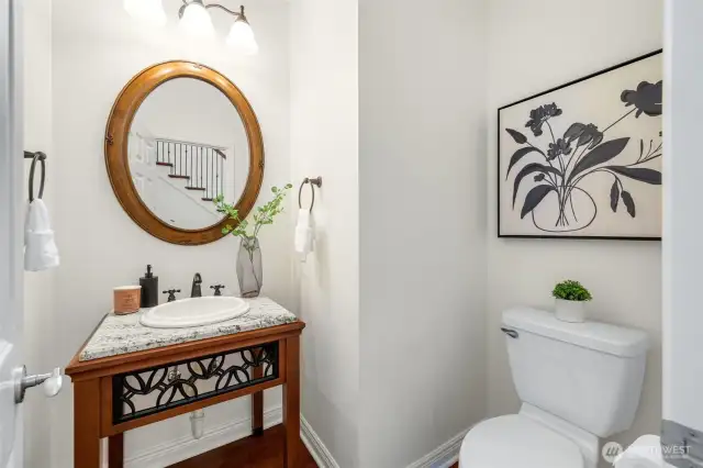 Main Floor Powder Bathroom Adjacent to the Laundry Room & Main Floor Den/Office
