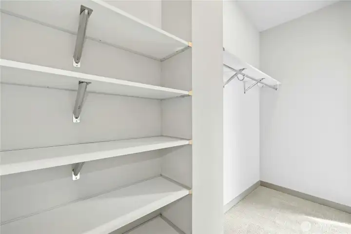 The walk-in closet in the second ensuite bedroom.