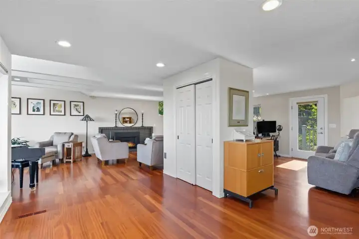 Home office adjacent to main level family room