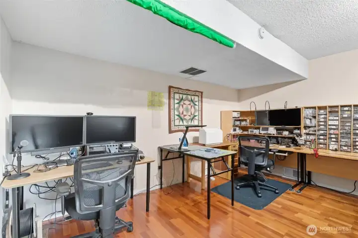 Office created on lower level as part of the rec-room