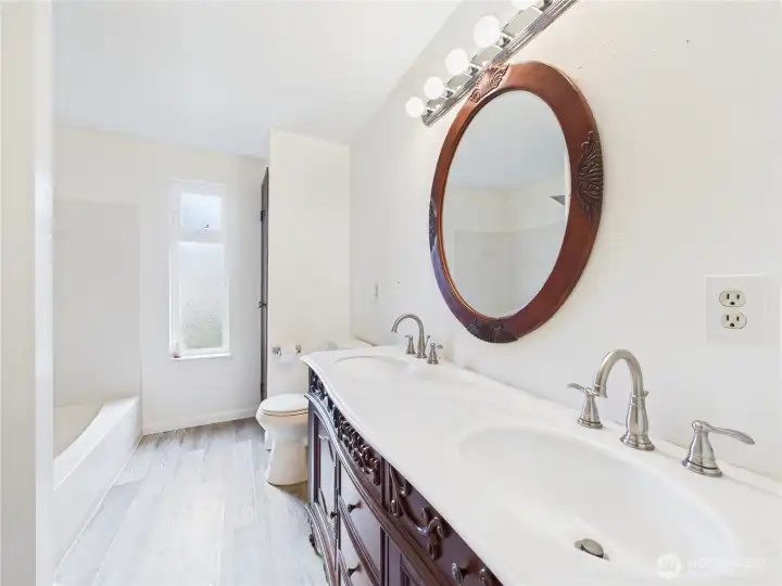 Updated Bathroom With Double Sink