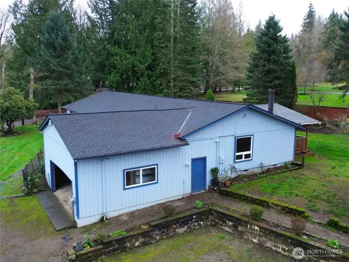 New Roof and large garage ready for use.