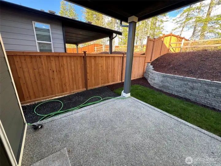 Backyard and covered patio