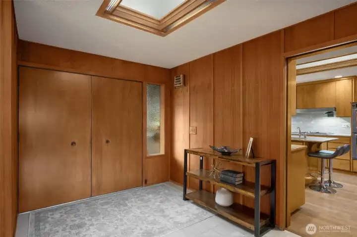 Incredibly well cared for home with mahogany paneling, detailed trim around the skylights, vintage light fixtures, original tile and other classic details from this era.