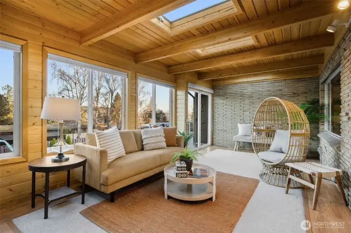 A great sunroom to enjoy all the natural light even if it's still a bit chilly outside.