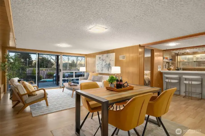 Fabulous rec room with the bar and access to the 4th Bedroom