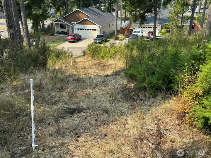 Looking down the easement West