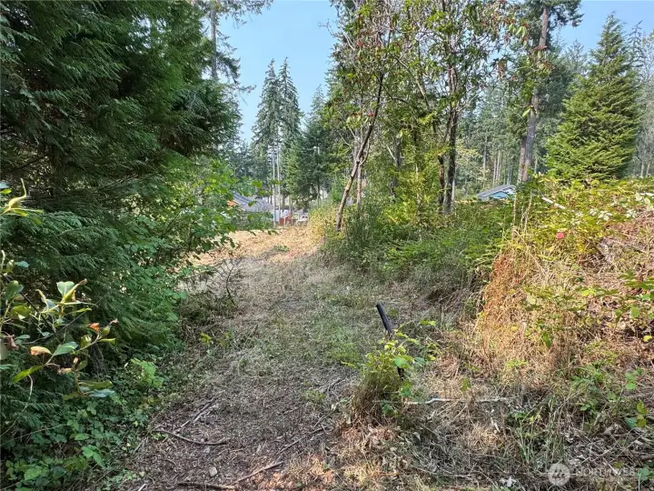 top edge of property facing easement
