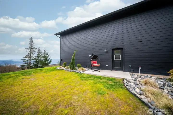 Patio and backyard space. All wired for a hot tub!