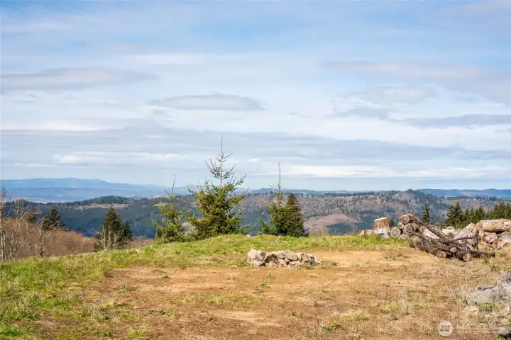 Facing north, endless views of the hillsides and mountains.