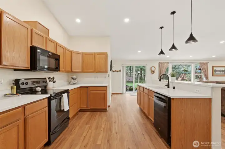 Kitchen with new flooring!