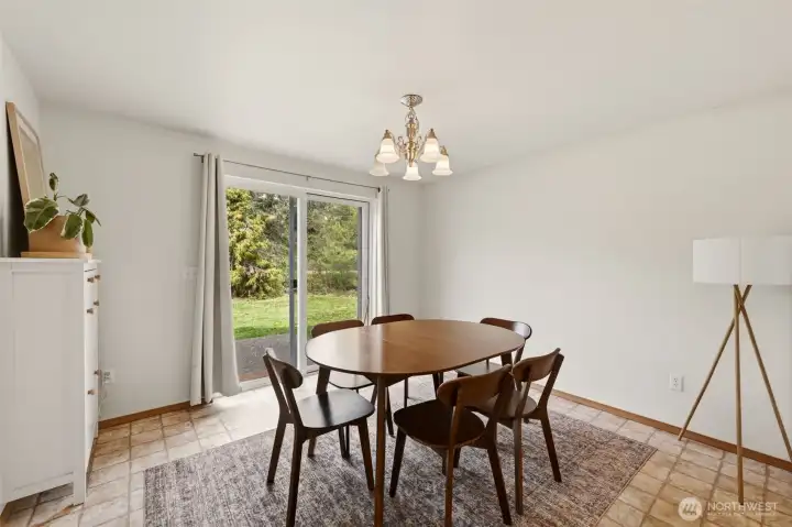 DADU Dining Room with Slider to Personal Fenced Backyard