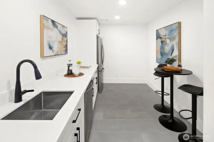 Kitchen even has all wiring done for an electric stove if desired!